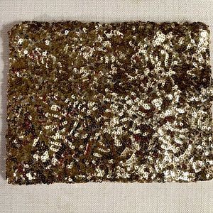 Gold Sequin Foldover Clutch